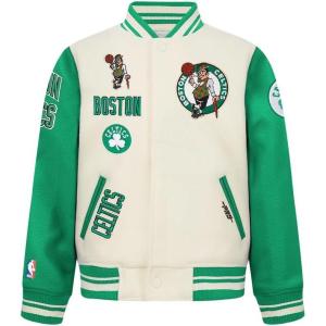 Pro Standard Big Kids NBA Retro Classics Varsity Jacket(Eggshell/ Kelly Green)