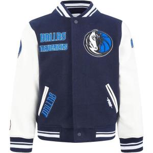 Pro Standard Big Kids NBA Retro Classics Varsity Jacket(Midnight Navy/White)