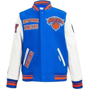 Pro Standard Big Kids NBA Retro Classics Varsity Jacket(Royal/Orange/Royal)