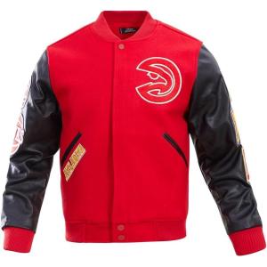 Pro Standard Mens NBA Classic Varsity Varsity Jacket(Red/Black)