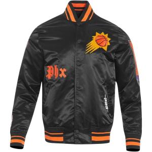 Pro Standard Mens NBA Old English Satin Jacket(Black/Orange)