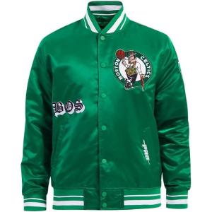 Pro Standard Mens NBA Old English Satin Jacket(Kelly Green)