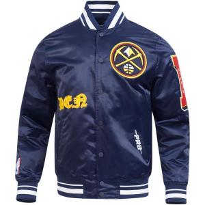 Pro Standard Mens NBA Old English Satin Jacket(Midnight Navy)