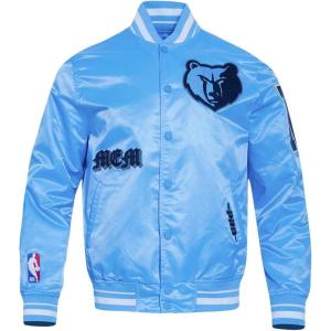 Pro Standard Mens NBA Old English Satin Jacket(University Blue)