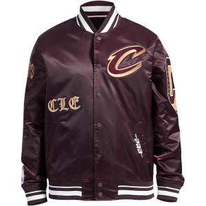 Pro Standard Mens NBA Old English Satin Jacket(Wine)