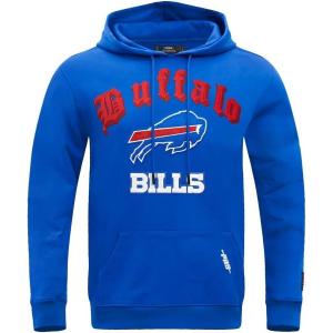 Pro Standard Mens NFL Old English Brushed Back French Terry Pull Over Hoodie(Blue)