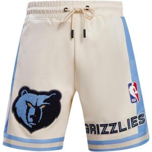 Pro Standard NBA Mens Mens NBA Retro Classics Cotton Double Knit Athletic Short(Eggshell/ University Blue)