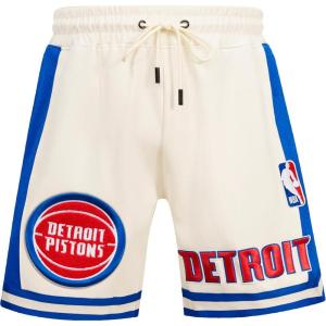 Pro Standard NBA Mens Mens NBA Retro Classics Cotton Double Knit Athletic Short(Eggshell/Royal Blue)
