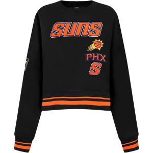 Pro Standard NBA womens Womens Nba Retro Classics Brushed Back French Terry Crewneck Sweatshirt(Black/Orange)