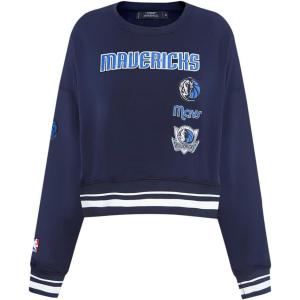 Pro Standard NBA womens Womens Nba Retro Classics Brushed Back French Terry Crewneck Sweatshirt(Midnight Navy)