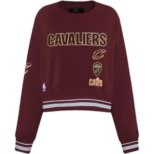Pro Standard NBA womens Womens Nba Retro Classics Brushed Back French Terry Crewneck Sweatshirt(Wine)