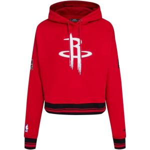 Pro Standard NBA womens Womens Nba Retro Classics Brushed Back French Terry Cropped Pullover Hoodie(Red/Black)