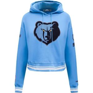 Pro Standard NBA womens Womens Nba Retro Classics Brushed Back French Terry Cropped Pullover Hoodie(University Blue)