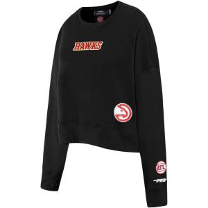 Pro Standard NBA womens Womens Nba Wingspan Brushed Back French Terry Crewneck Sweatshirt(Black)