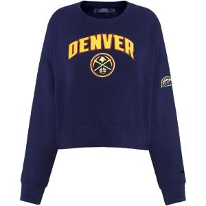 Pro Standard Womens NBA Classic Chenille Crewneck Sweatshirt(Midnight Navy)