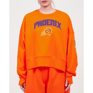 Pro Standard Womens NBA Classic Chenille Crewneck Sweatshirt(Orange)