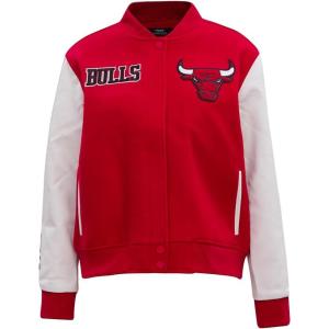 Pro Standard Womens NBA Classic Chenille Varsity Jacket(Red/White)