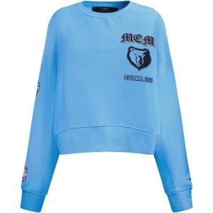 Pro Standard Womens NBA Old English Brushed Back French Terry Crewneck Sweatshirt(University Blue)