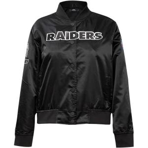 Pro Standard Womens NFL Las Vegas Raiders Classic Chenille Satin Jacket Black XS