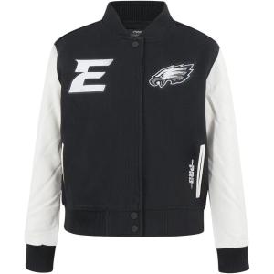 Pro Standard Womens NFL Philadelphia Eagles Game Day Classics Varsity Jacket Black/White S