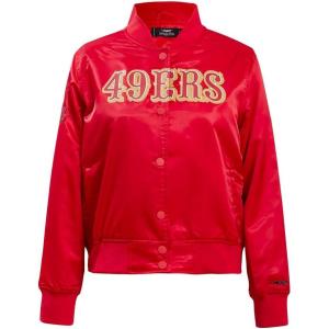 Pro Standard Womens NFL San Francisco 49ers Classic Chenille Satin Jacket Red L