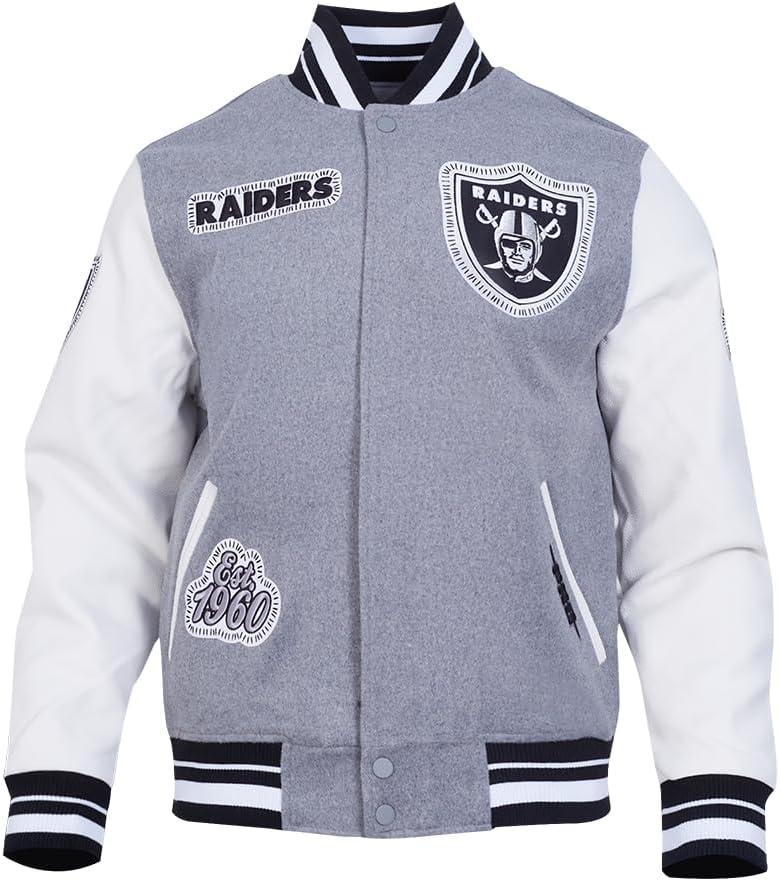 imageMens NFL DIY Pick Stitch Varsity JacketGrey