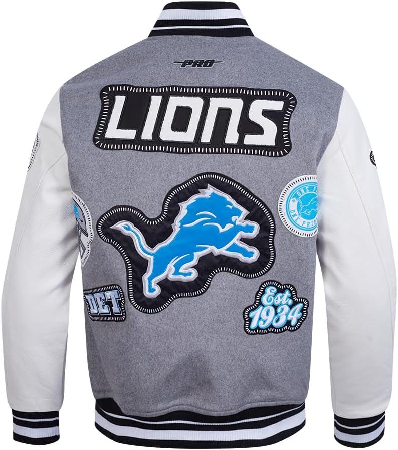 imageMens NFL DIY Pick Stitch Varsity JacketGrey