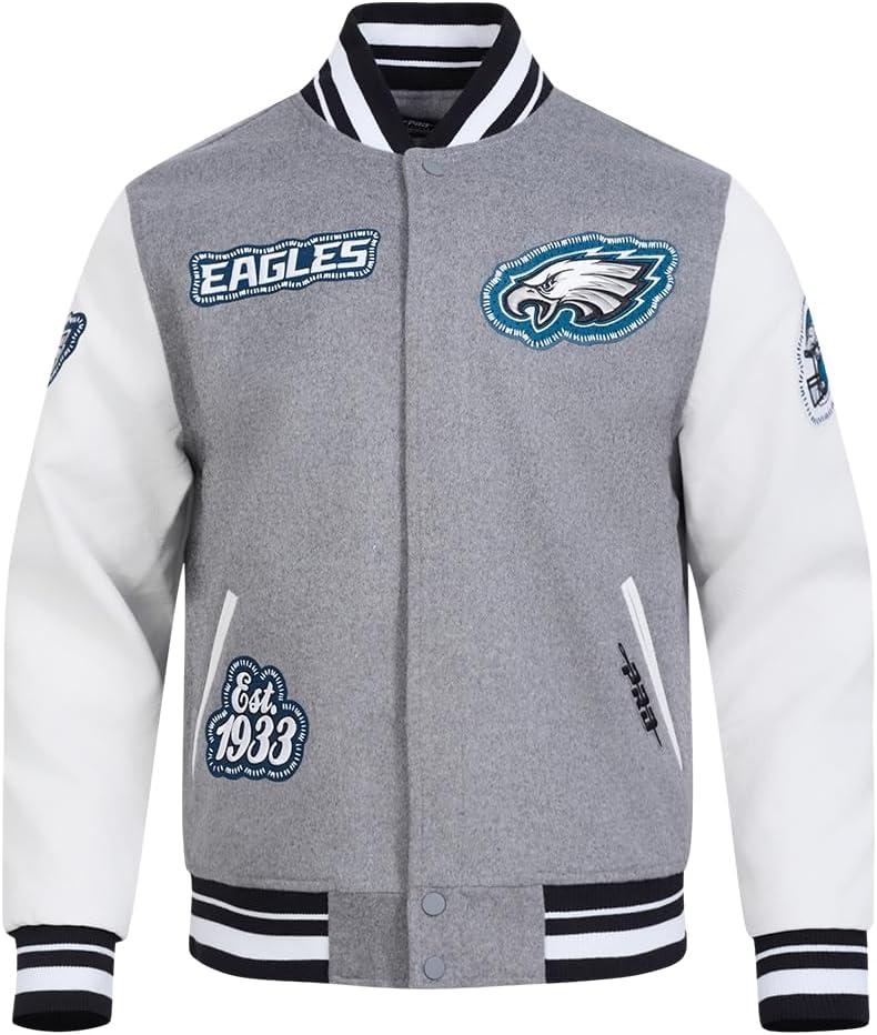 imageMens NFL DIY Pick Stitch Varsity JacketGrey