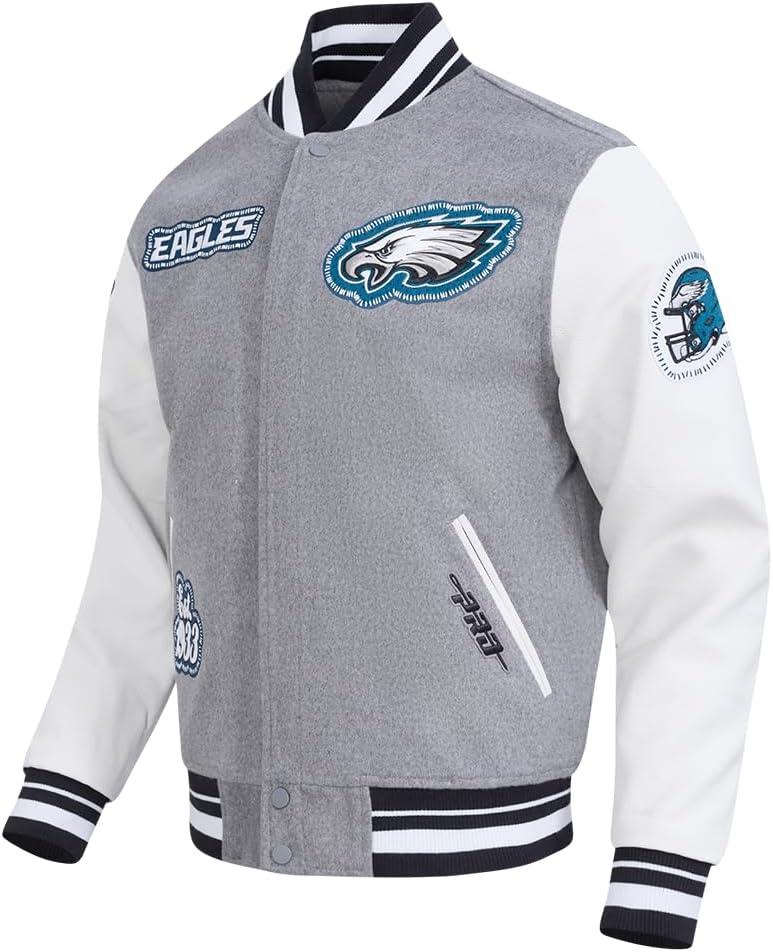 imageMens NFL DIY Pick Stitch Varsity JacketGrey