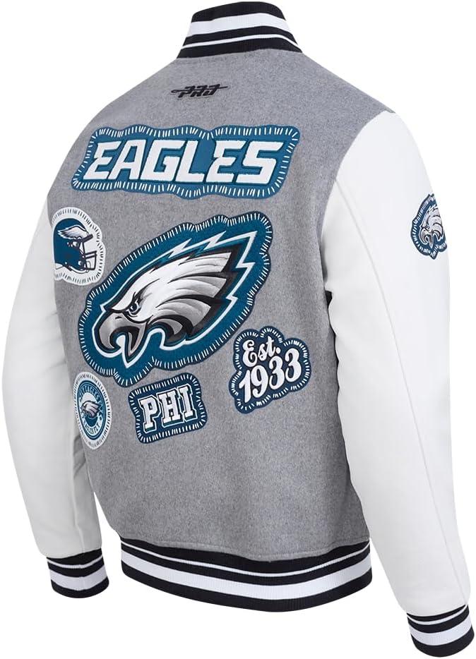 imageMens NFL DIY Pick Stitch Varsity JacketGrey