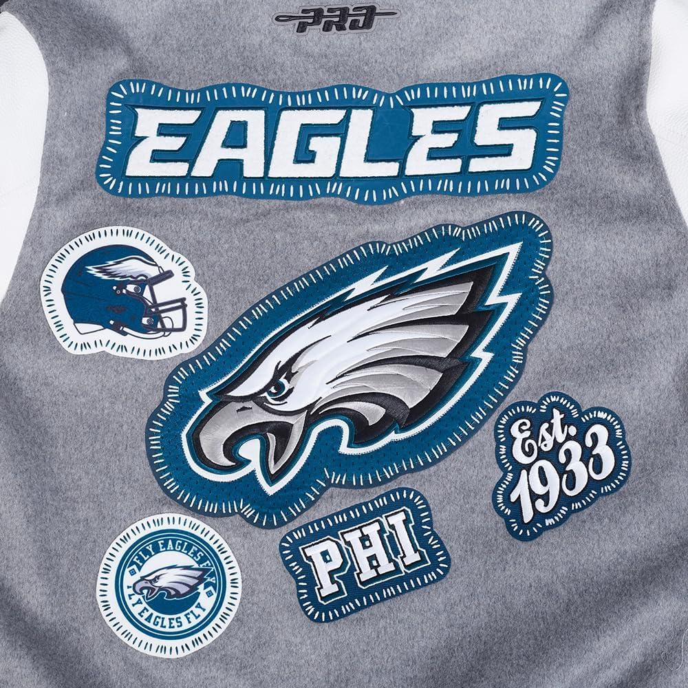 imageMens NFL DIY Pick Stitch Varsity JacketGrey