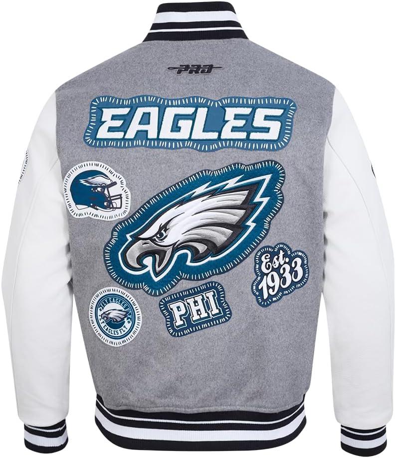 imageMens NFL DIY Pick Stitch Varsity JacketGrey