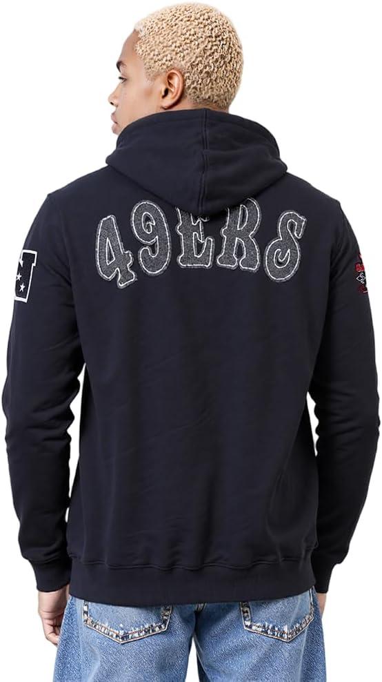 imageMens NFL Rebel Athletics Brushed Back French Terry Pull Over HoodieBlack