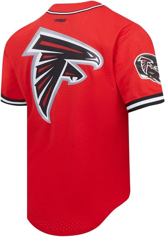imageNFL ATLANTA FALCONS SCRIPT TAIL MENS MESH BUTTON DOWN SHIRT REDBLACKRedBlack
