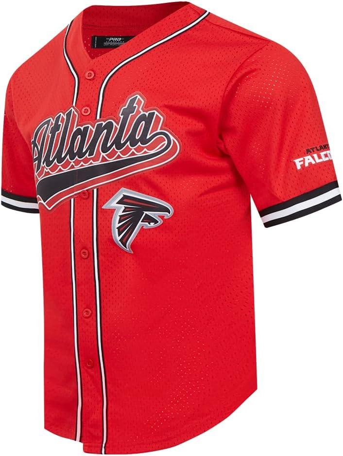 imageNFL ATLANTA FALCONS SCRIPT TAIL MENS MESH BUTTON DOWN SHIRT REDBLACKRedBlack
