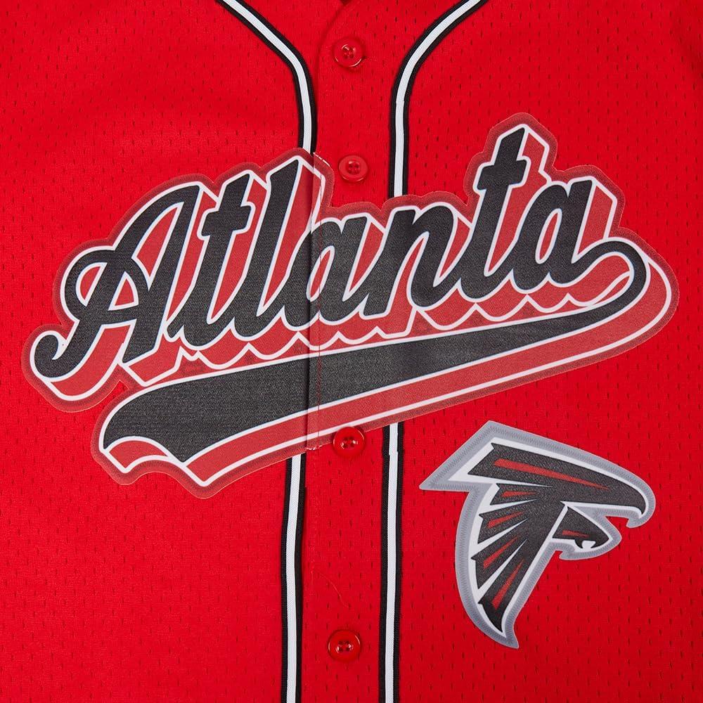 imageNFL ATLANTA FALCONS SCRIPT TAIL MENS MESH BUTTON DOWN SHIRT REDBLACKRedBlack