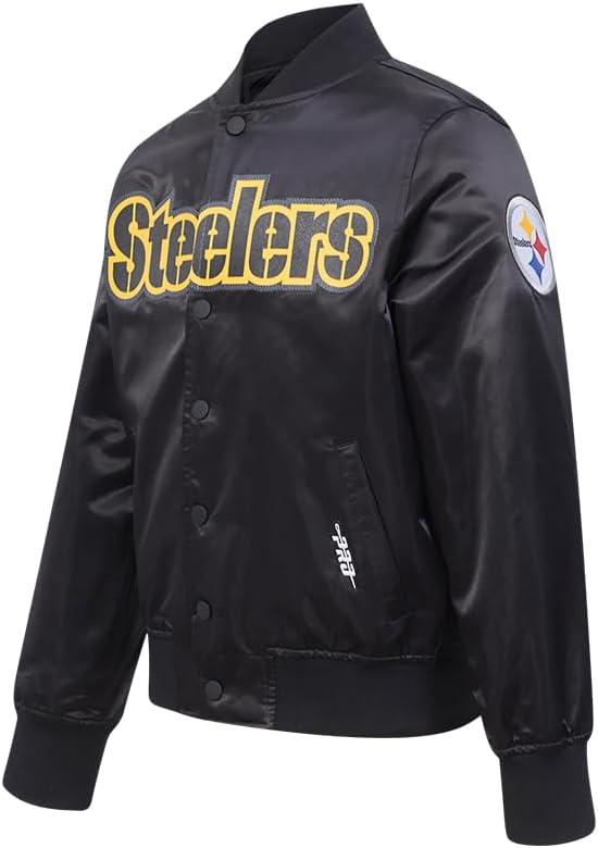 imagePro Standard Big Boys NFL Classic Chenille Satin JacketBlack