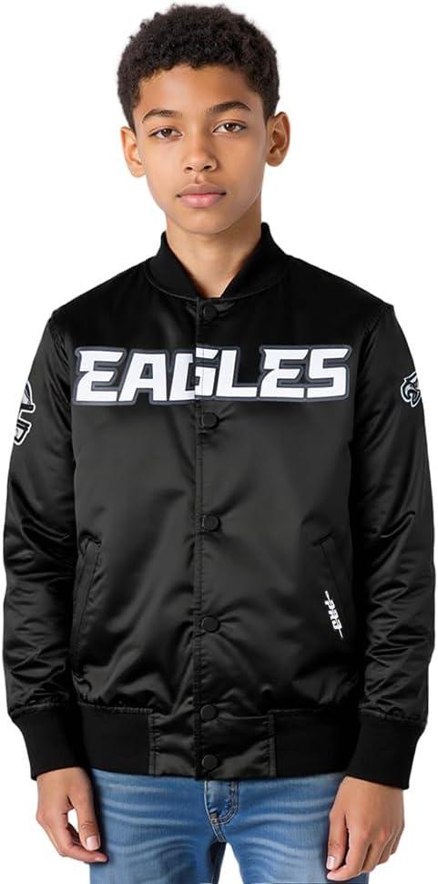 imagePro Standard Big Boys NFL Classic Chenille Satin JacketBlack