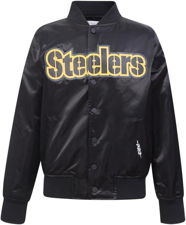 imagePro Standard Big Boys NFL Classic Chenille Satin JacketBlack