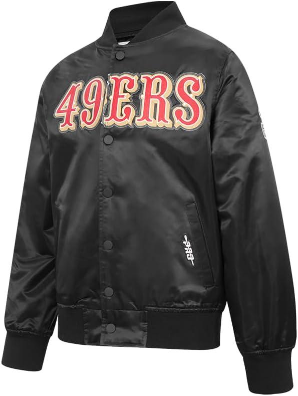 imagePro Standard Big Boys NFL Classic Chenille Satin JacketBlack