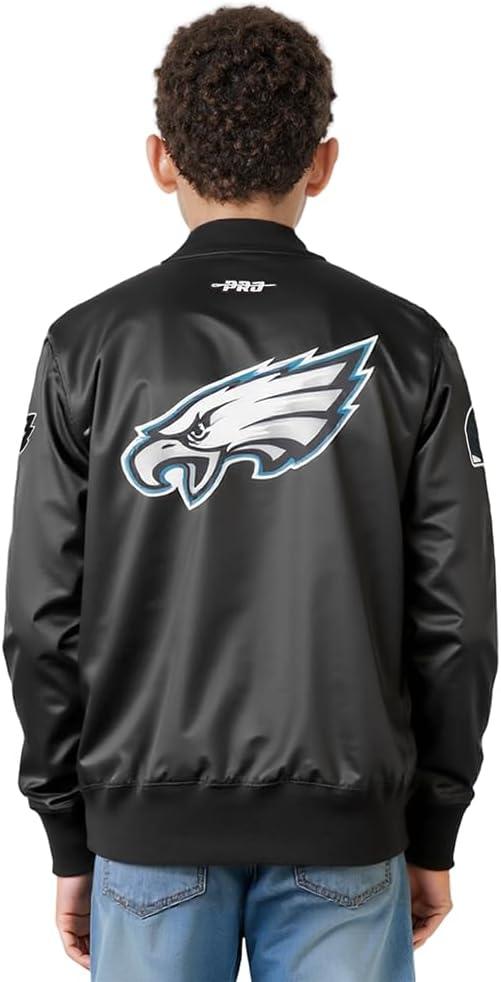 imagePro Standard Big Boys NFL Classic Chenille Satin JacketBlack