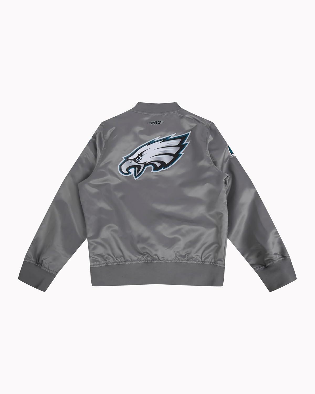 imagePro Standard Big Boys NFL Classic Chenille Satin JacketGray