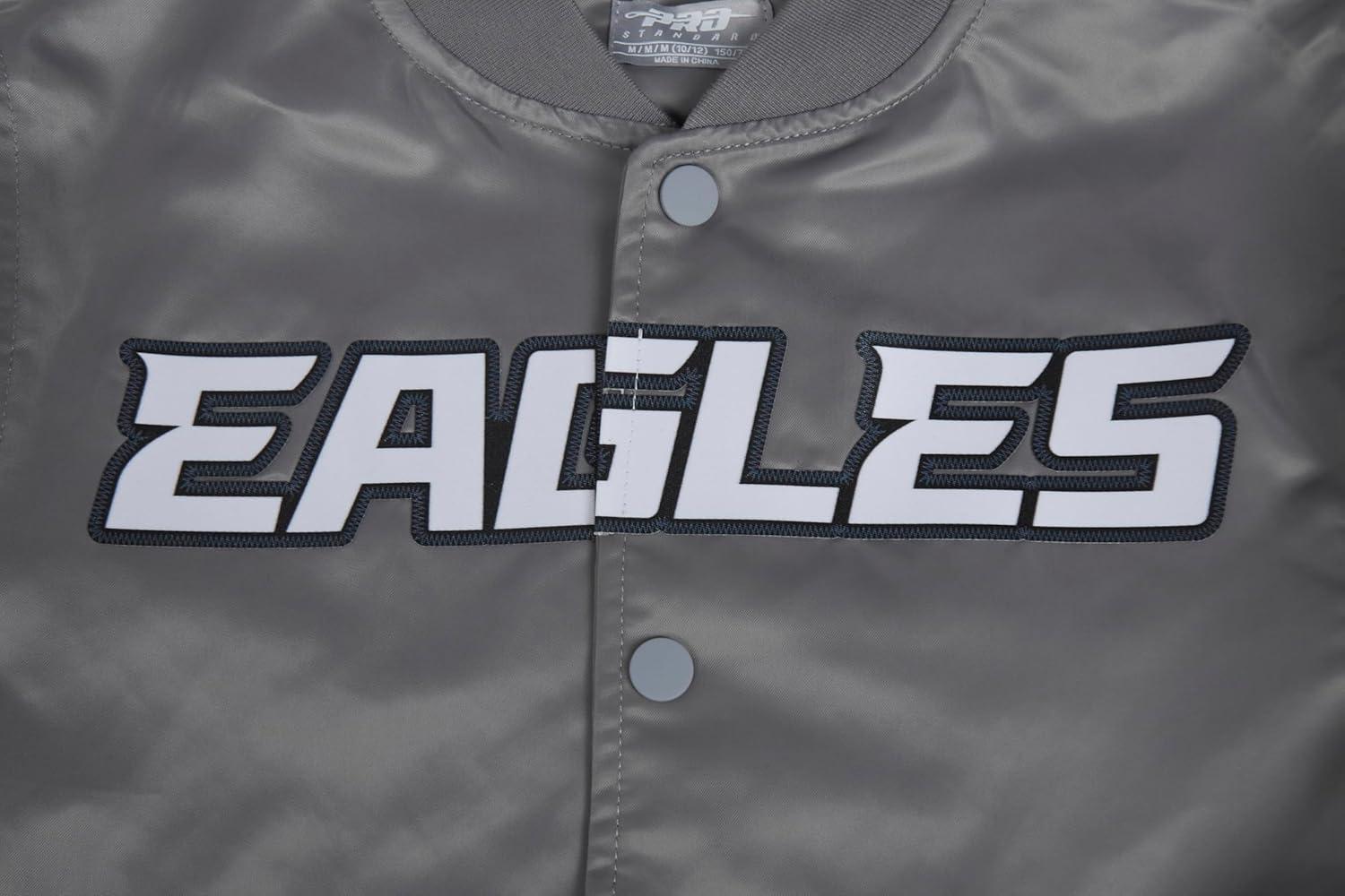 imagePro Standard Big Boys NFL Classic Chenille Satin JacketGray