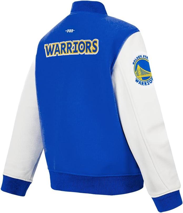 imagePro Standard Big Kids NBA Classic Chenille Varsity JacketRoyal BlueWhite