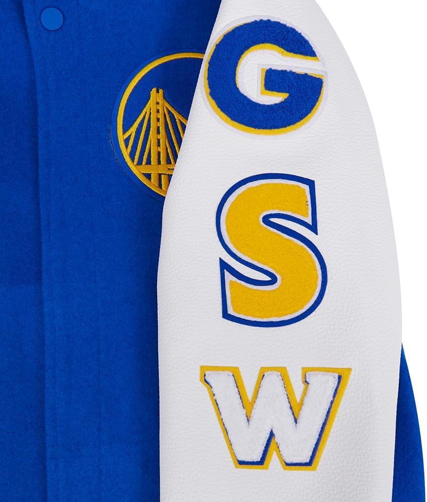 imagePro Standard Big Kids NBA Classic Chenille Varsity JacketRoyal BlueWhite