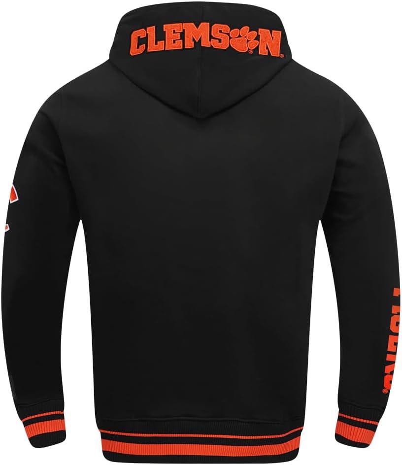 imagePro Standard Mens College Classic Chenille Pull Over HoodieBlackOrange