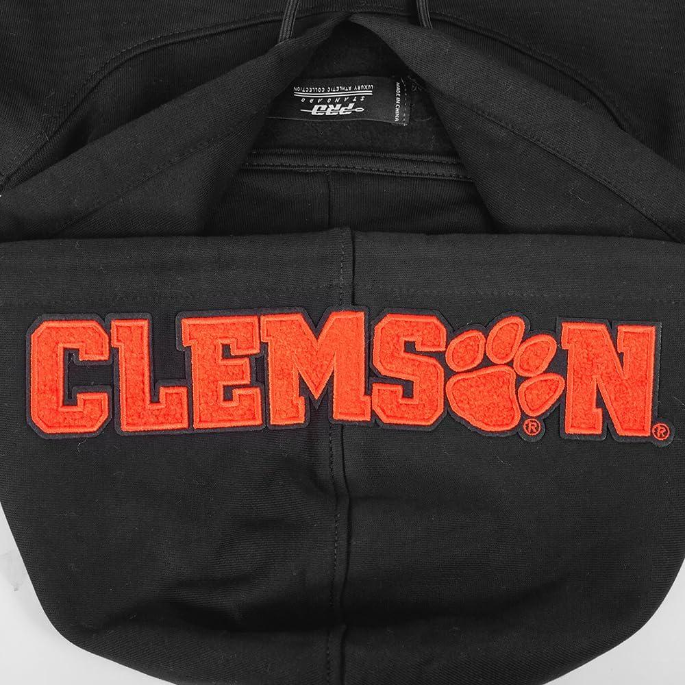 imagePro Standard Mens College Classic Chenille Pull Over HoodieBlackOrange