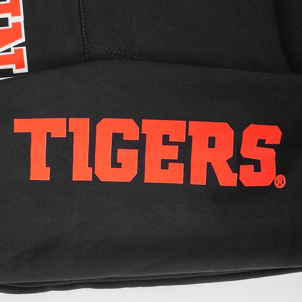 imagePro Standard Mens College Classic Chenille Pull Over HoodieBlackOrange