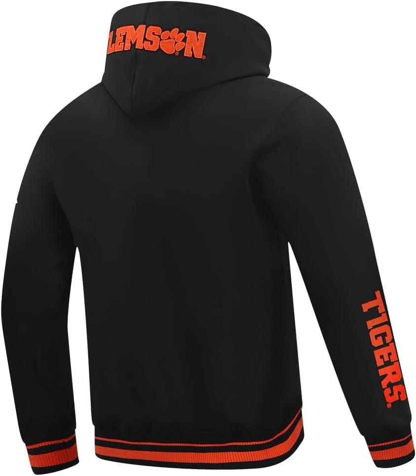 imagePro Standard Mens College Classic Chenille Pull Over HoodieBlackOrange