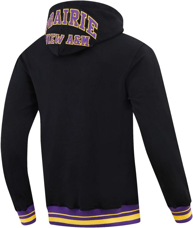 imagePro Standard Mens College Classic Chenille Pull Over HoodieBlackPurple